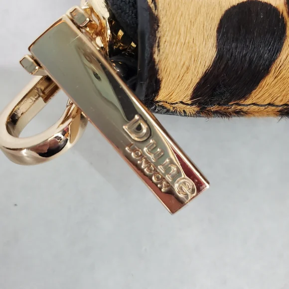 Dune London Wallet Wristlet, Leopard Print, Calf Hair, Strap, Gold Hardware - Picture 9 of 10